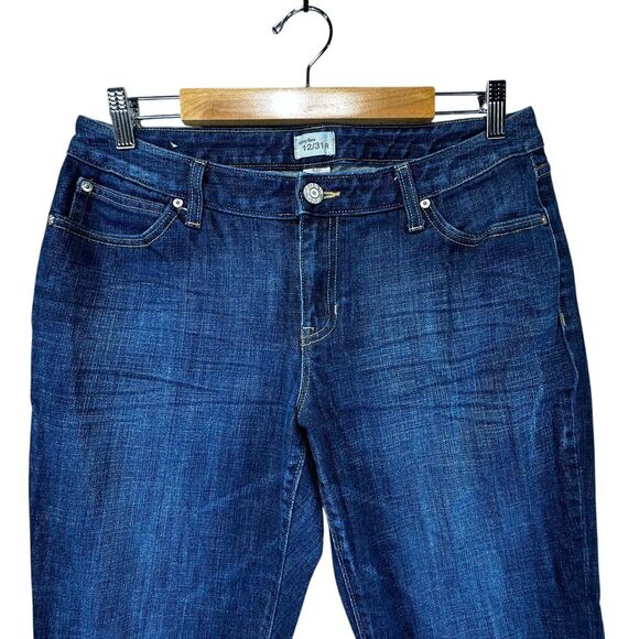 Gap 1969 Jean Women 12 Mid Rise Dark Blue Curvy Flare Bootcut Denim Pant Western - Picture 3 of 10